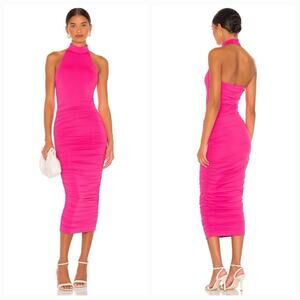 NWT Superdown Mallory High Neck Midi Dress Pink size Small